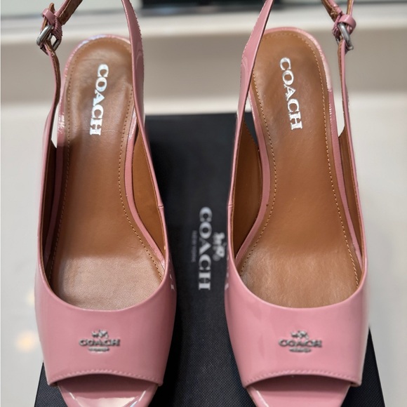 Coach Blush Pink Peep-Toe Slingback Heels - Classic and Chic - Picture 7 of 8